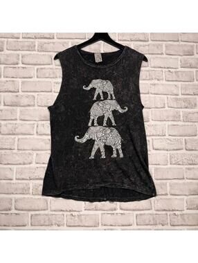American Age Tank Top Women's M Elephant Paisley India